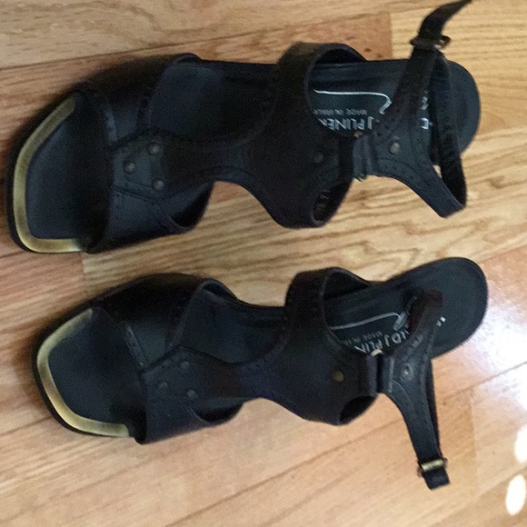 **SALE** Donald J Pliner Black Leather sandals Size 8M - Picture 2 of 8